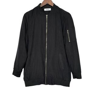 MOD Full-Zip Bomber Jacket Women Size M Black‎ Pockets Lined Style#31125